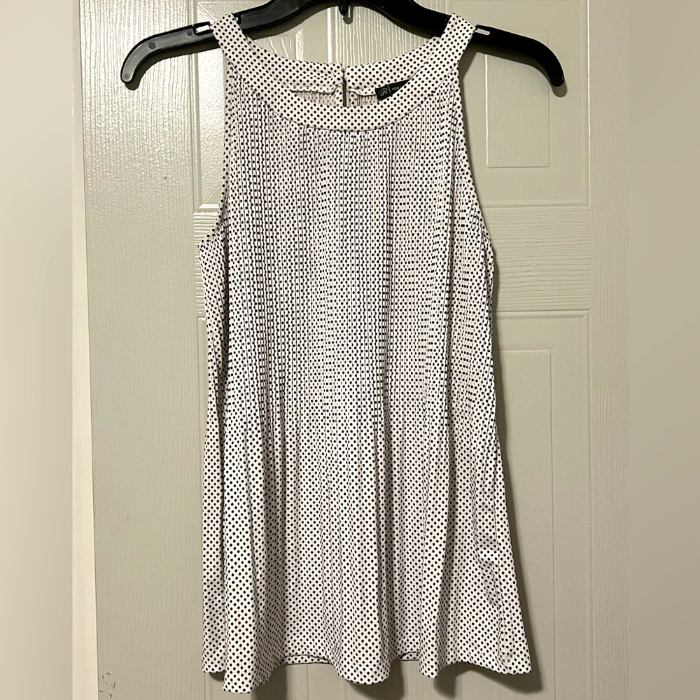 Adrianna Pappell black white polka dot sleeveless top
